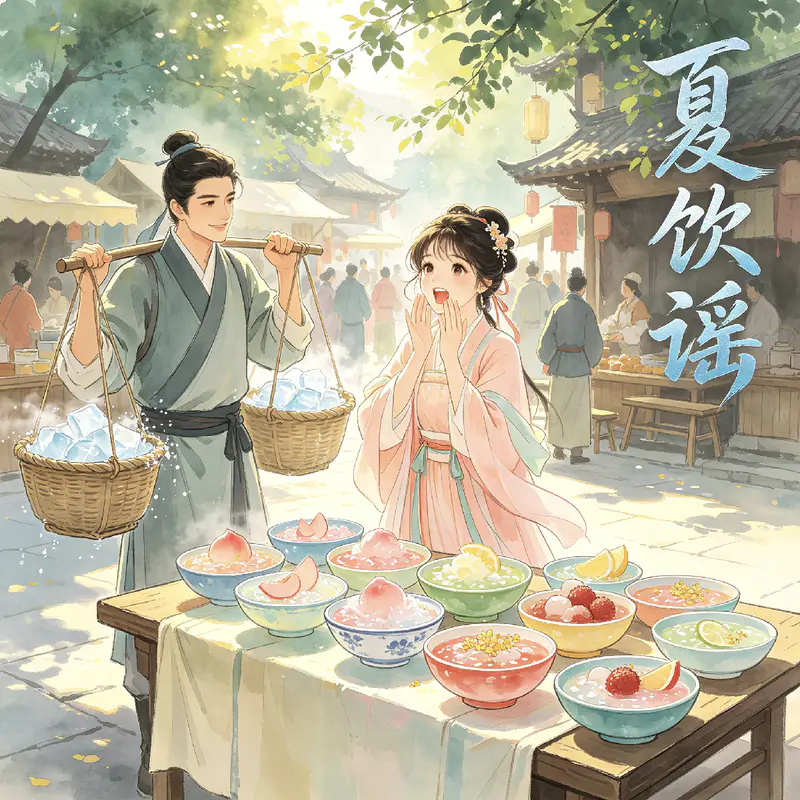 夏饮谣 - AI音乐作品封面